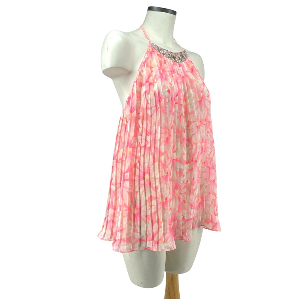 Victoria’s Secret Floral Jewel Neck Open Back Accordion Pleat Babydoll Nightie - Picture 4 of 11